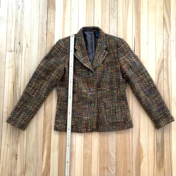 LIZ CLAIBORNE Petite Wol Blend Blazer Jacket Beige Women - Picture 4 of 7